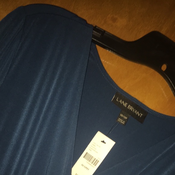 10/12P Quarter Sleeve Teal Sleeve Faux-Wrap Dress - Picture 7 of 13